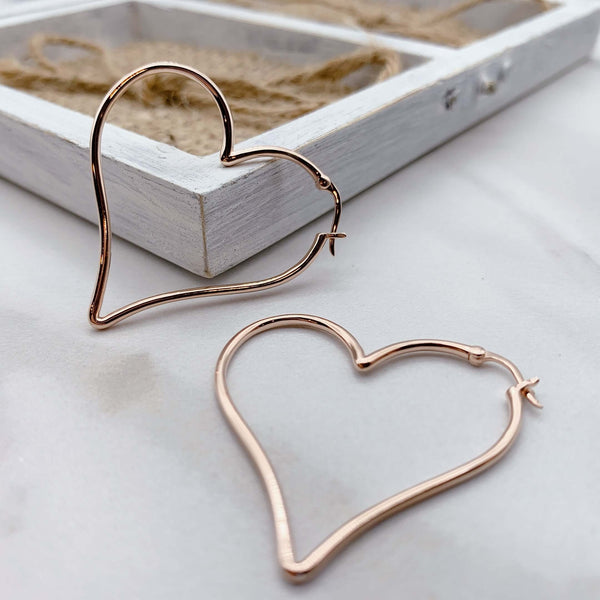 14K Rose Gold Vermeil - Sweetheart Earrings